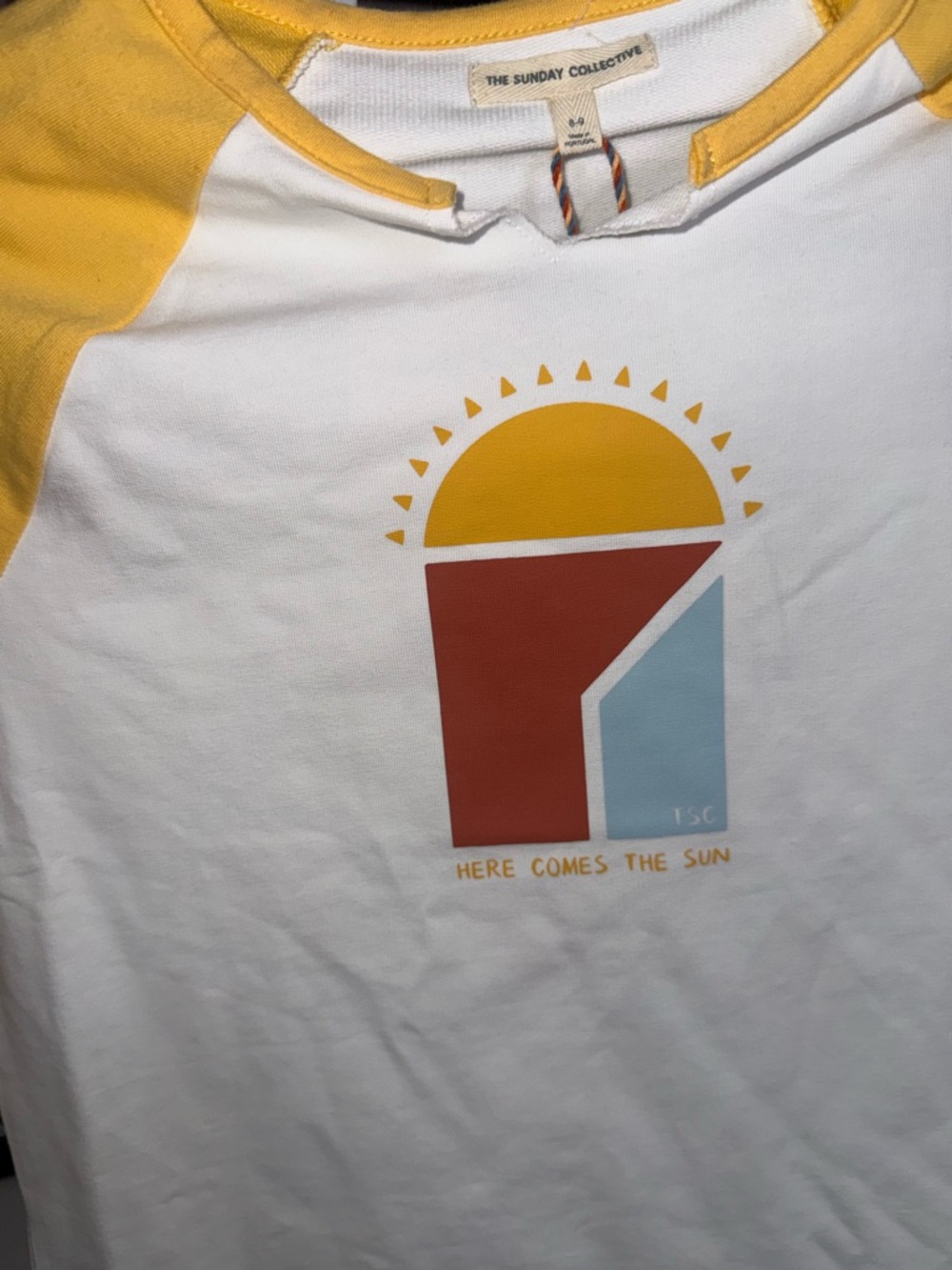The Sunday Collective Sunday Walking Tee Sunset Gold Raglan 8–9Y NWT - Picture 4 of 6